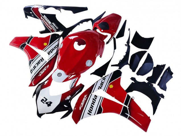 2008-2011 White Red Glossy Black Racing 24 Honda CBR1000RR Motorcycle Fairings UK