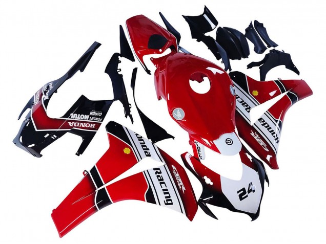 2008-2011 White Red Glossy Black Racing 24 Honda CBR1000RR Motorcycle Fairings UK