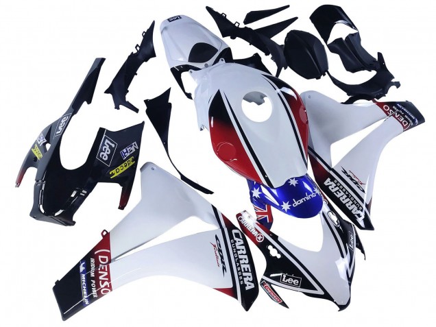 2008-2011 White Red Blue Black Star Lee Carrera Honda CBR1000RR Motorcycle Fairings UK
