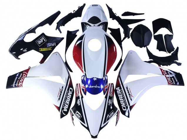 2008-2011 White Red Blue Black Star Lee Carrera Honda CBR1000RR Motorcycle Fairings UK