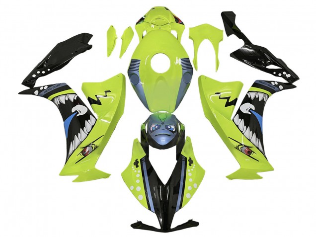 2012-2016 Light Green Blue Glossy Black Shark Honda CBR1000RR Motorcycle Fairings UK