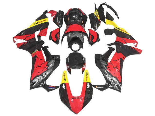 2017-2024 Red Yellow Black Carbon Fiber Honda CBR1000RR Motorcycle Fairings UK