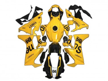 Buy 2017-2024 Yellow Glossy Black Supreme 84 Honda CBR1000RR Motorcycle Fairings UK