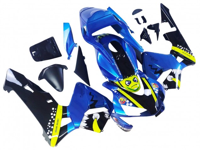 2003-2004 Blue Neon Yellow Glossy Black Shark Honda CBR600RR Motorcycle Fairings UK