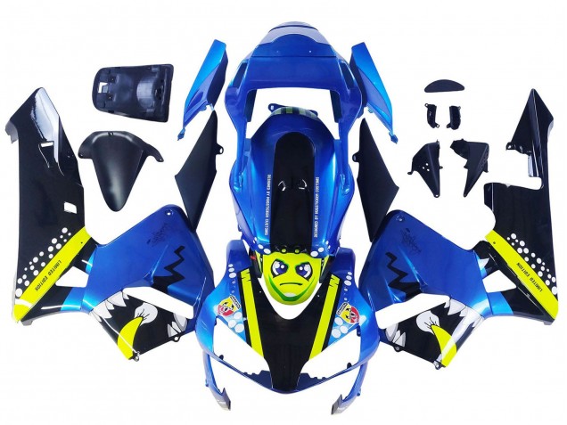 2003-2004 Blue Neon Yellow Glossy Black Shark Honda CBR600RR Motorcycle Fairings UK