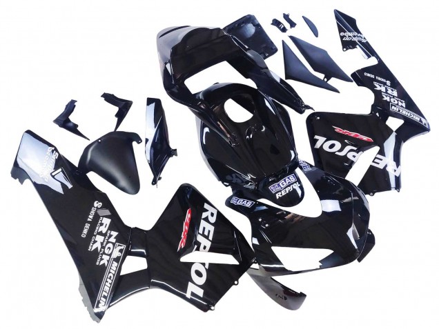 2003-2004 Glossy Black White Repsol Honda CBR600RR Motorcycle Fairings UK