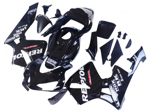 2003-2004 Glossy Black White Repsol Honda CBR600RR Motorcycle Fairings UK