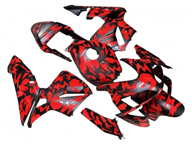 2003-2004 Black Red Grey Camouflage Honda CBR600RR Motorcycle Fairings UK