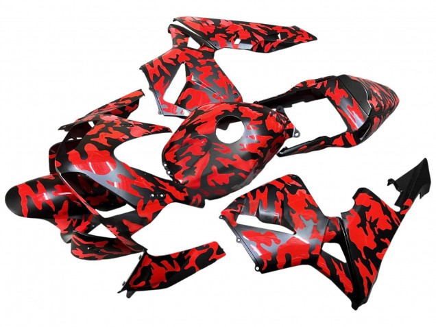 2003-2004 Black Red Grey Camouflage Honda CBR600RR Motorcycle Fairings UK