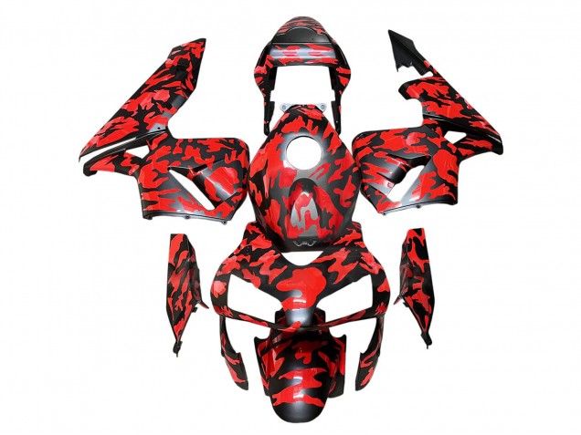 2003-2004 Black Red Grey Camouflage Honda CBR600RR Motorcycle Fairings UK