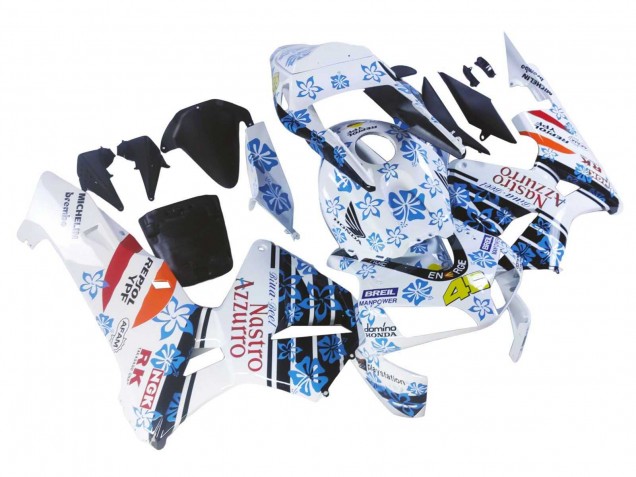 2003-2004 White Blue Red Nastro Azzurro 46 Honda CBR600RR Motorcycle Fairings UK