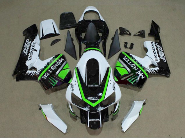 2003-2004 White Green Glossy Black Monster Honda CBR600RR Motorcycle Fairings UK