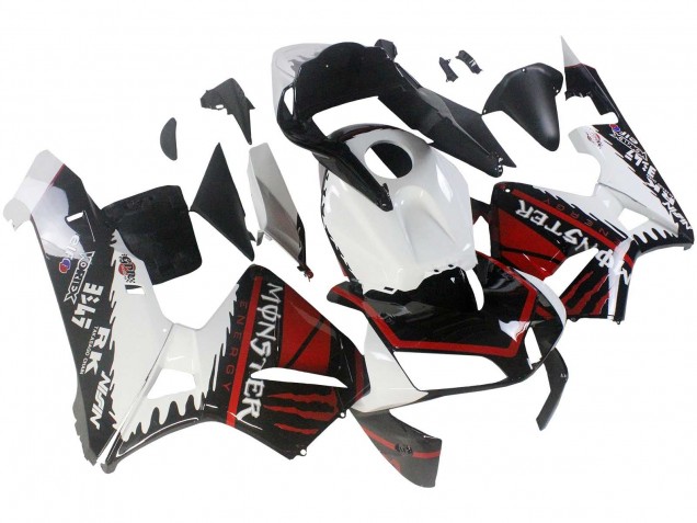 2003-2004 White Red Glossy Black Monster Honda CBR600RR Motorcycle Fairings UK