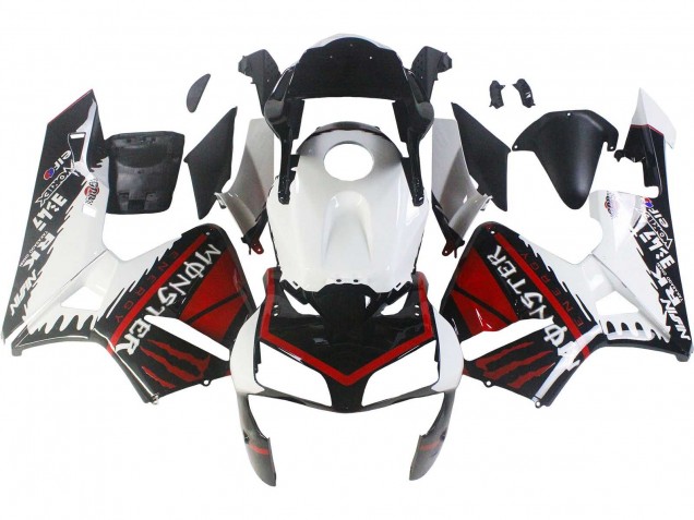 2003-2004 White Red Glossy Black Monster Honda CBR600RR Motorcycle Fairings UK