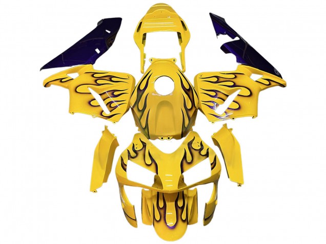 2003-2004 Yellow Black Flame Honda CBR600RR Motorcycle Fairings UK