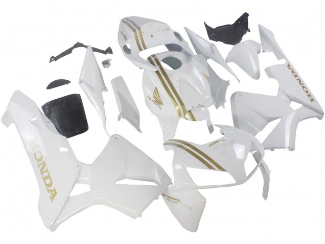 2005-2006 White Gold Honda CBR600RR Motorcycle Fairings UK