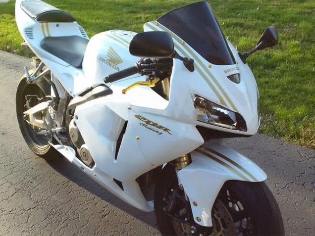 2005-2006 White Gold Honda CBR600RR Motorcycle Fairings UK