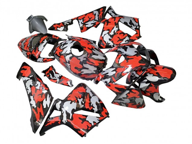 2005-2006 Black with Red Grey Camouflage Honda CBR600RR Motorcycle Fairings UK