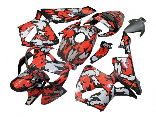 2005-2006 Black with Red Grey Camouflage Honda CBR600RR Motorcycle Fairings UK