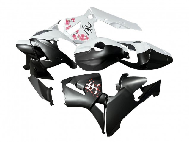 2005-2006 Black White with Cherry Blossom Honda CBR600RR Motorcycle Fairings UK