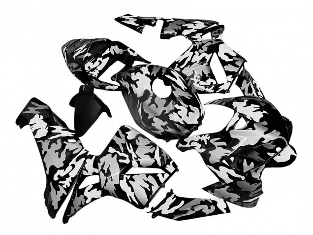 2005-2006 Black White Grey Camouflage Honda CBR600RR Motorcycle Fairings UK