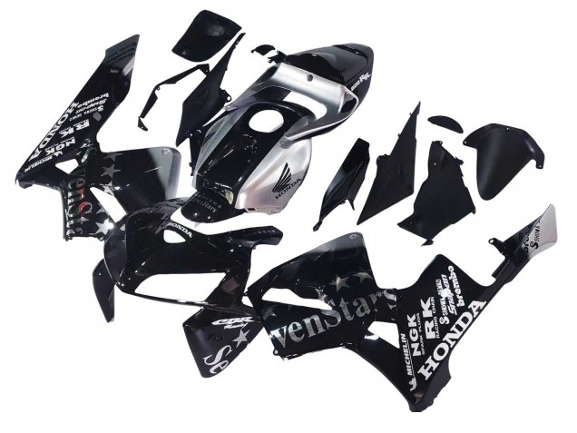 2005-2006 Black Silver SevenStars Honda CBR600RR Motorcycle Fairings UK