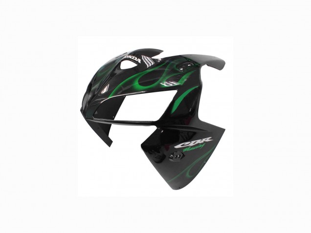 2005-2006 Glossy Black Green Flame Honda CBR600RR Motorcycle Fairings UK
