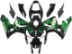 2005-2006 Glossy Black Green Flame Honda CBR600RR Motorcycle Fairings UK
