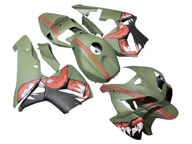 2005-2006 Green Red Shark Honda CBR600RR Motorcycle Fairings UK