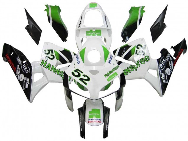 2005-2006 Green White Black hannspree 52 Honda CBR600RR Motorcycle Fairings UK