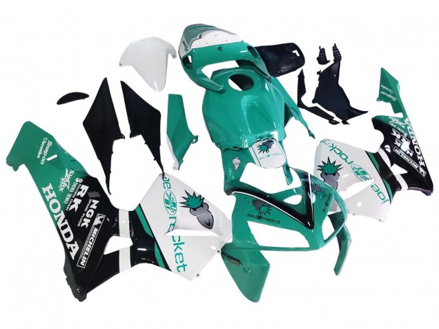 2005-2006 Light Green White Glossy Black JoeRocket Honda CBR600RR Motorcycle Fairings UK