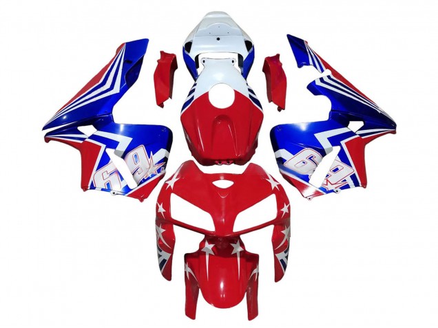 2005-2006 Red White Blue 69 Honda CBR600RR Motorcycle Fairings UK