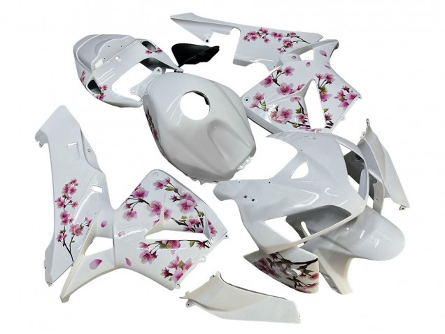 2005-2006 White with Cherry Blossom Honda CBR600RR Motorcycle Fairings UK