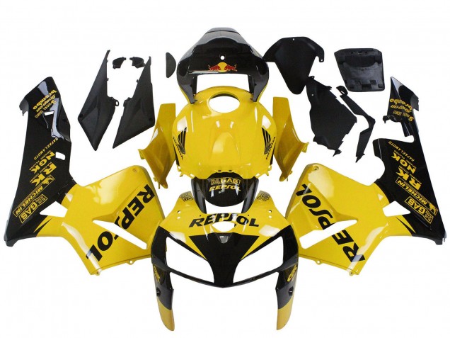 2005-2006 Yellow Black Repsol Honda CBR600RR Motorcycle Fairings UK