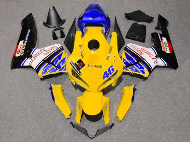 2005-2006 Yellow Blue White Nastro Azzurro 46 Honda CBR600RR Motorcycle Fairings UK
