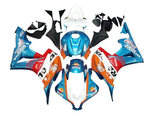 2007-2008 Orange White Red Blue Repsol Honda CBR600RR Motorcycle Fairings UK