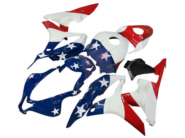 2007-2008 White Blue Red Star Honda CBR600RR Motorcycle Fairings UK