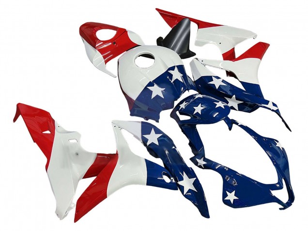2007-2008 White Blue Red Star Honda CBR600RR Motorcycle Fairings UK
