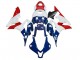 2007-2008 White Blue Red Star Honda CBR600RR Motorcycle Fairings UK