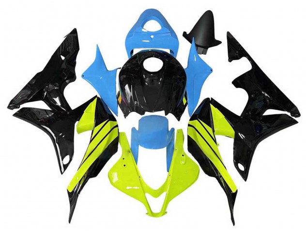 2007-2008 Blue Yellow Glossy Black Honda CBR600RR Motorcycle Fairings UK