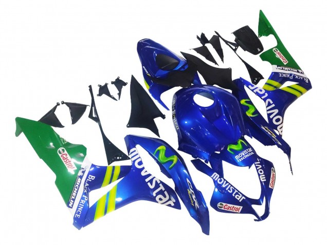 2007-2008 Blue Green MoviStar Castrol Honda CBR600RR Motorcycle Fairings UK