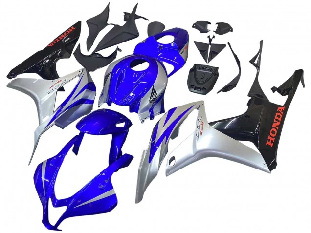 2007-2008 Silver Blue Glossy Black Racing Honda CBR600RR Motorcycle Fairings UK
