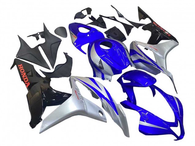 2007-2008 Silver Blue Glossy Black Racing Honda CBR600RR Motorcycle Fairings UK