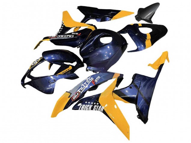2007-2008 Orange Dark Blue Trick Star 06 Honda CBR600RR Motorcycle Fairings UK