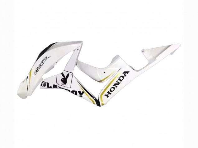 2007-2008 White Gold Glossy Black Playboy Honda CBR600RR Motorcycle Fairing UK