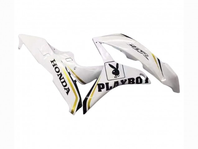 2007-2008 White Gold Glossy Black Playboy Honda CBR600RR Motorcycle Fairing UK