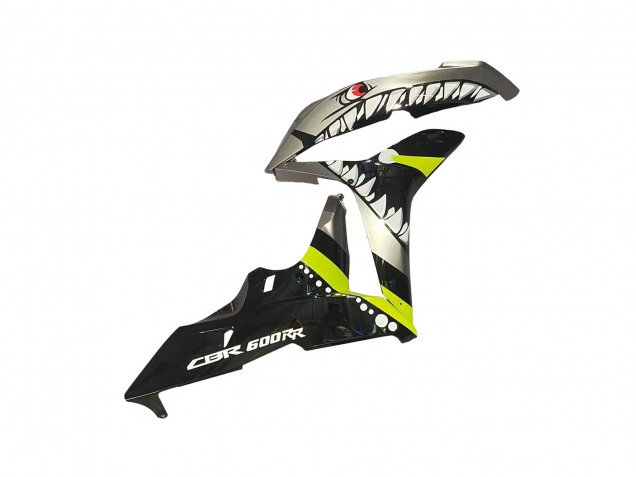 2007-2008 Grey Fluorescent Yellow Shark Honda CBR600RR Motorcycle Fairings UK