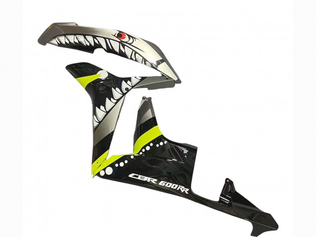 2007-2008 Grey Fluorescent Yellow Shark Honda CBR600RR Motorcycle Fairings UK