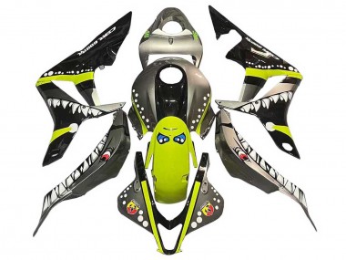 Buy 2007-2008 Grey Fluorescent Yellow Shark Honda CBR600RR Motorcycle Fairings UK
