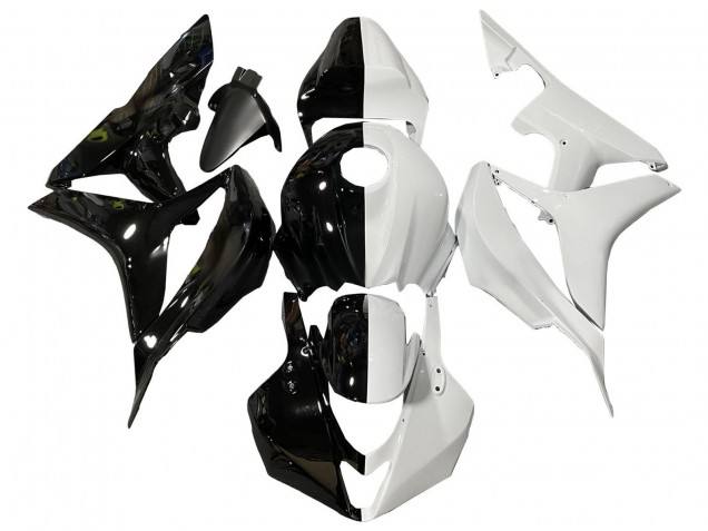 2007-2008 White Glossy Black Split Honda CBR600RR Motorcycle Fairings UK